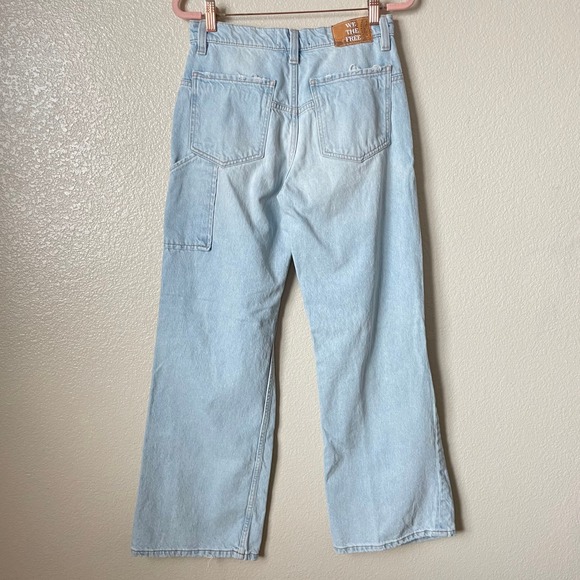 Free People Jeans 26S Tinsley Baggy Distressed Wide Leg Denim Cotton We The Free - Picture 7 of 11